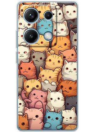 Чохол силіконовий з картинкою на xiaomi redmi note 14s (котики)