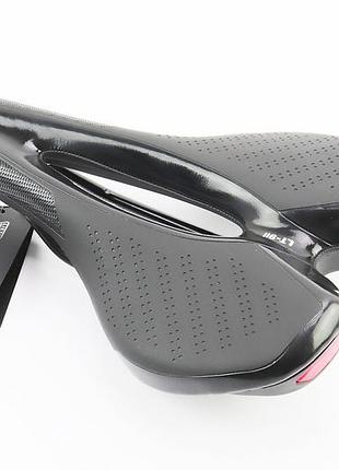Сиденье mtb 255x155мм с фонарем, зарядка от usb, чёрное lt-911