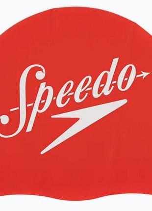 Стильна унісекс шапочка для басейну speedo slogan prt cap au червоно-біла