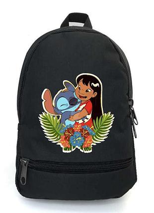 Рюкзак школьный лило и стич school bag big (lilo & stitch - 02) черный (43 х 30 х 17 см)