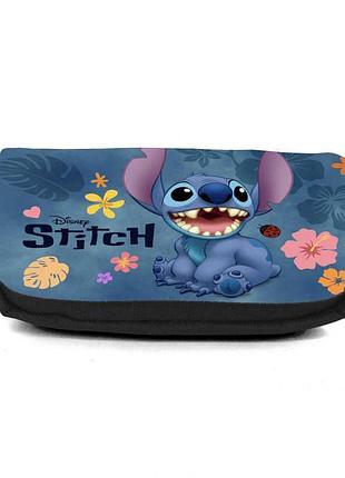 Школьный пенал лило и стич органайзер универсальный (lilo & stitch - 005) черный
