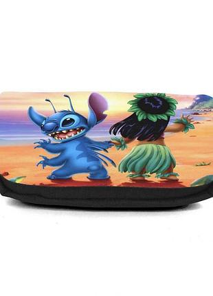 Школьный пенал лило и стич органайзер универсальный (lilo & stitch - 004) черный