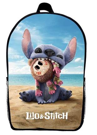 Рюкзак школьный лило и стич (school gear bag lilo & stitch 01) черный, 39 х 27 х 14 см