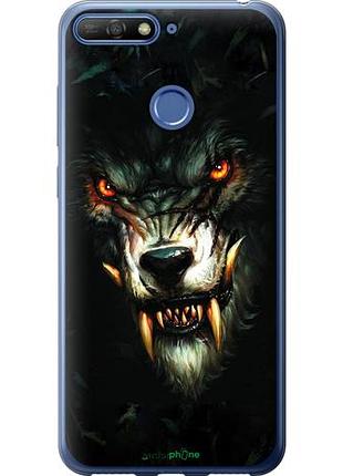 Чехол на huawei honor 7a pro дьявольский волк "833u-1440-10746"