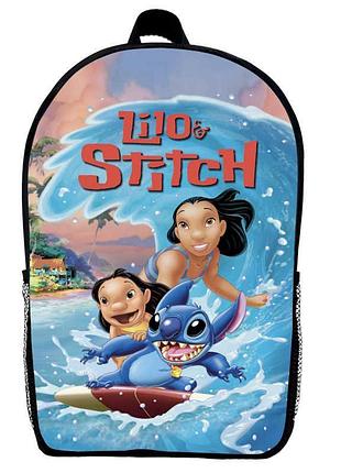 Рюкзак школьный лило и стич (school gear bag lilo & stitch 02) черный, 39 х 27 х 14 см