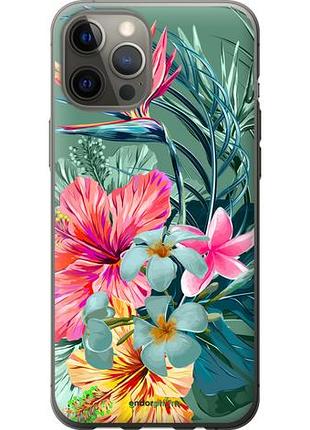 Чохол на iphone 12 pro max тропічні квіти v1 "4667u-2054-10746"