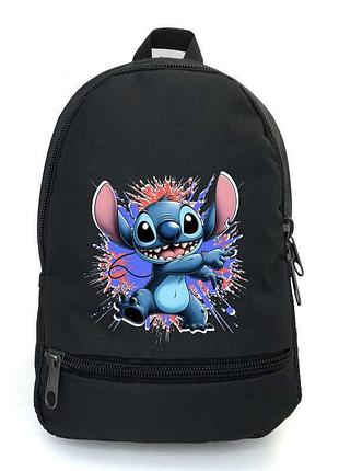 Рюкзак школьный лило и стич school bag big (lilo & stitch - 01) черный (43 х 30 х 17 см)
