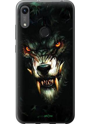Чехол на huawei honor 8a дьявольский волк "833u-1635-10746"
