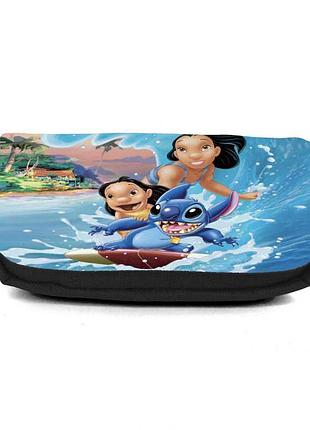 Школьный пенал лило и стич органайзер универсальный (lilo & stitch - 008) черный