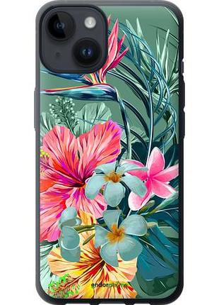 Чохол на iphone 14 тропічні квіти v1 "4667u-2648-10746"