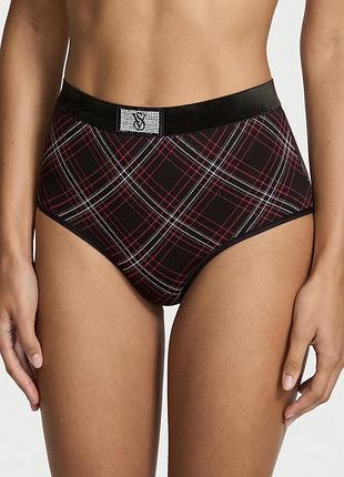 Logo cotton shine patch velvet modern brief panty трусики