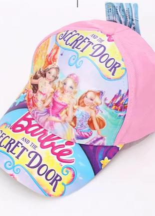 Детская кепка для девочки barbie р. 50–54 | розовая бейсболка из ткани на липучке