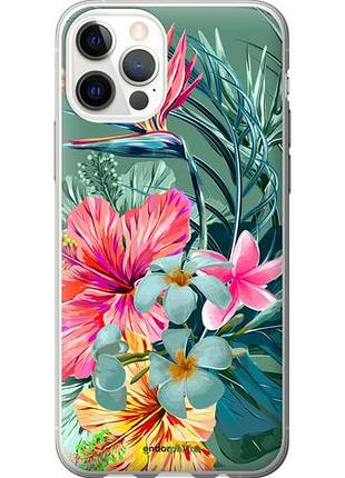 Чехол на iphone 12 тропические цветы v1 "4667u-2053-10746"