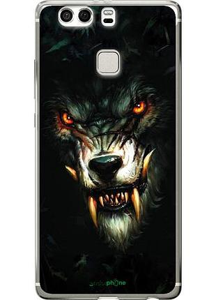 Чехол на huawei p9 plus дьявольский волк "833u-300-10746"