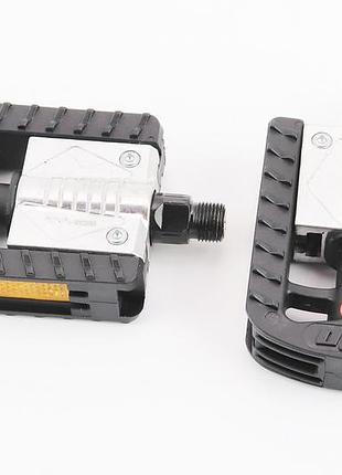 Педалі folding складні 9/16" (109x74x29mm) пластико-алюмінієві, чорно-сірі nw-306p