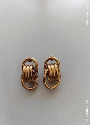 Серьги красивые в золотом цвете