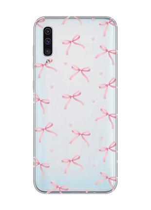 Прозрачный чехол на samsung galaxy a50 (2019) a505/a30s бантики (принт 404)