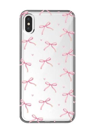 Прозорий чохол на iphone xs max бантики (принт 404)