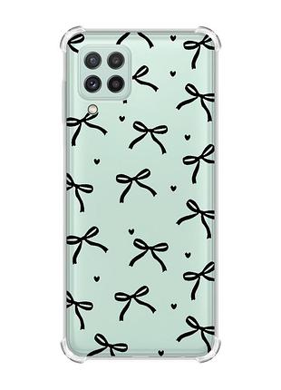 Чохол з потовщеними кутами на samsung galaxy m32/a22/m22 4g бантики (принт 405)