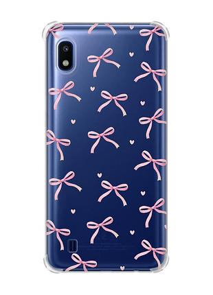 Чехол с утолщёнными углами на samsung galaxy a10 (2019)/a105 бантики (принт 404)