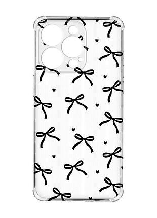 Чохол із потовщеними кутами на iphone 15 pro max бантики (принт 405)