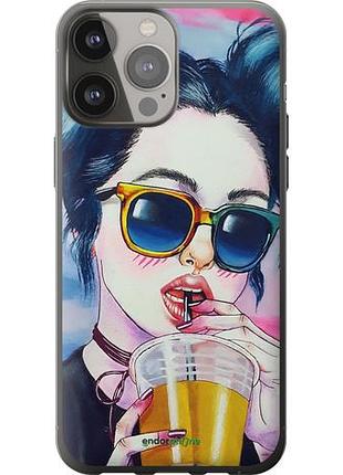 Чехол на iphone 13 pro max арт-девушка в очках "3994u-2371-10746"
