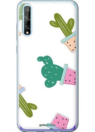 Чохол на huawei p smart s кактуси в горщиках "3968u-1813-10746"