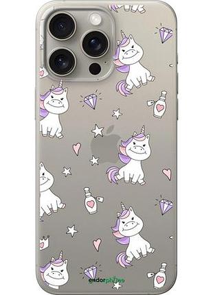 Чехол на iphone 15 pro max единорожка v2 "4703u-3098-10746"
