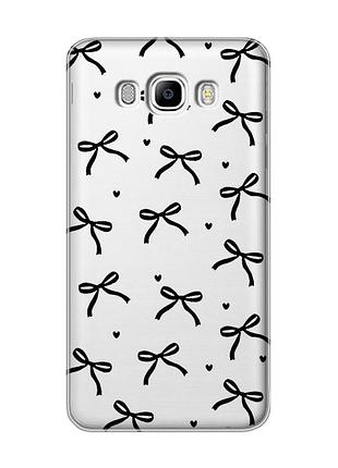 Прозрачный чехол на samsung galaxy j7(2016) j710 бантики (принт 405)