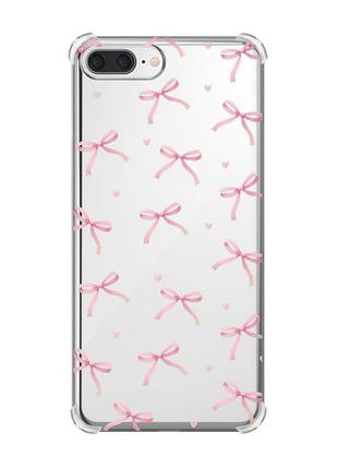 Чохол з потовщеними кутами на iphone 7 plus/ 8 plus бантики (принт 404)