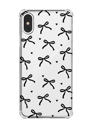 Чохол з потовщеними кутами на iphone x/xs бантики (принт 405)