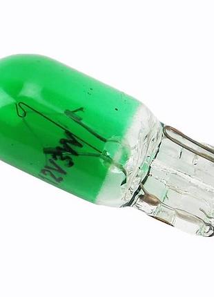 Лампа повороту (зелена без цоколя) 12v/3w t10
