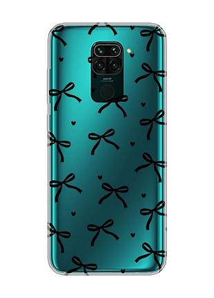 Прозорий чохол на xiaomi redmi note 9/redmi 10 x бантики (принт 405)