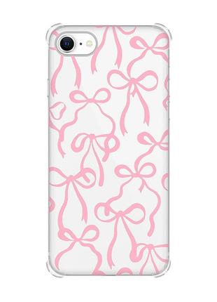 Чехол с утолщёнными углами для iphone 7 / 8 бантики (принт 406)