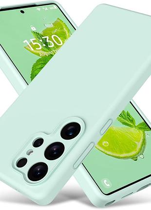Чехол fiji full soft premium для samsung galaxy s25 ultra (s938) противоударный бампер с микрофиброй mint