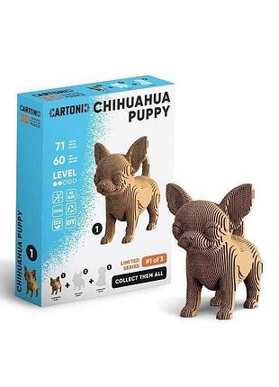 3d пазл конструктор картонный cartonic щенок чихуахуа 71 деталь