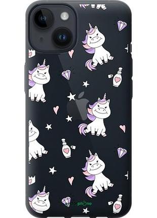 Чехол на iphone 14 единорожка v2 "4703u-2648-10746"