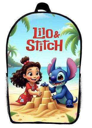 Рюкзак школьный лило и стич (school gear bag lilo & stitch 03) черный, 39 х 27 х 14 см