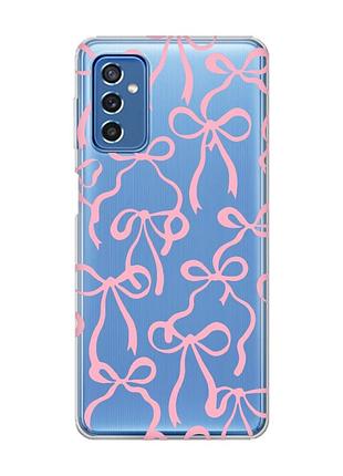 Прозрачный чехол на samsung galaxy m52 бантики (принт 406)