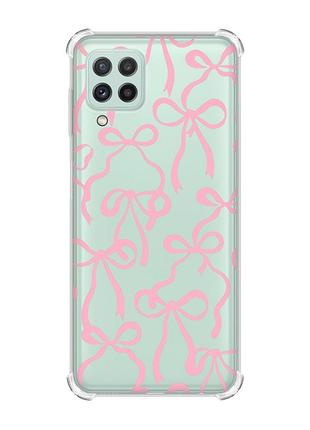 Чехол с утолщёнными углами на samsung galaxy m32/a22/m22 4g бантики (принт 406)