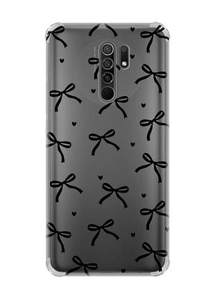 Чехол с утолщёнными углами на xiaomi redmi 9 бантики (принт 405)