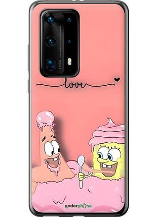 Чехол на huawei p40 pro plus спанч боб, sponge bob хуавей п40 про плюс