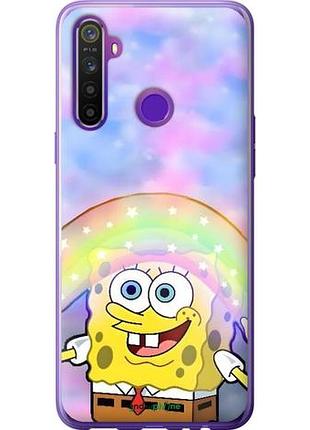 Чехол на realme 5 спанч боб, sponge bob риалми 5