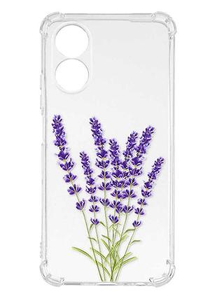 Чохол з потовщеними кутами на oppo a18 лаванда (принт 28)