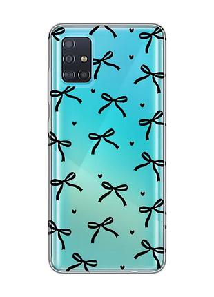 Прозрачный чехол на samsung galaxy a51 бантики (принт 405)