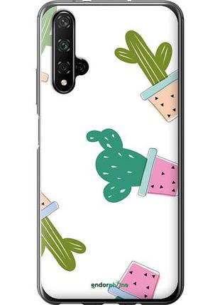 Чехол на huawei honor 20 кактусы в горшочках "3968u-1697-10746"