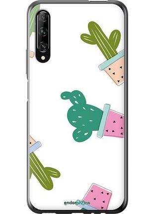 Чехол на huawei p smart pro кактусы в горшочках "3968u-1906-10746"