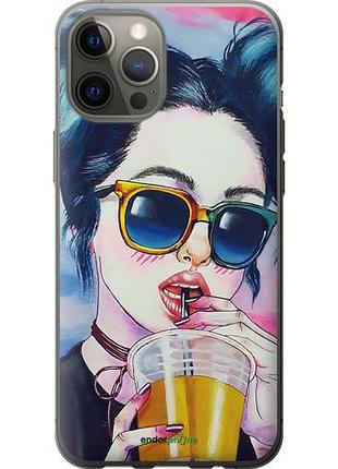 Чехол на iphone 12 pro max арт-девушка в очках "3994u-2054-10746"