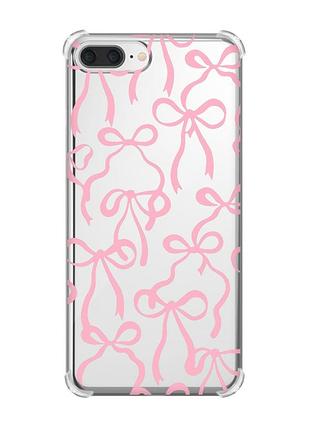 Чехол с утолщёнными углами для apple iphone 7 plus/ 8 plus бантики (принт 406)