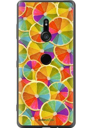 Чехол на sony xperia xz3 h9436 разноцветные дольки лимона "861u-1540-10746"